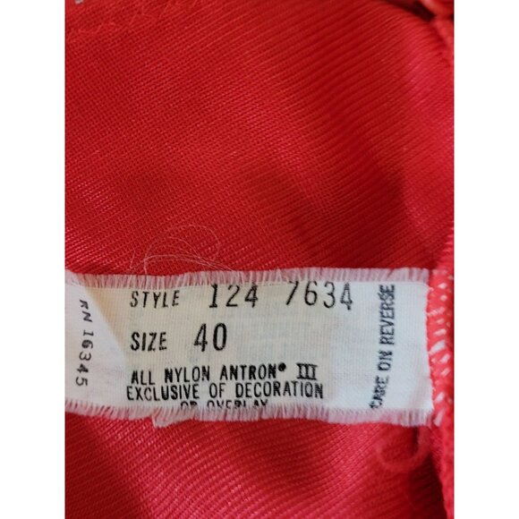 Vintage Slip Dress Lace Trim Size 40 Adjustable Straps Red Silky Nylon Antron Va - Picture 5 of 7